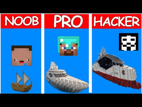 Minecraft NOOB vs PRO vs HACKER: YACHT HOUSE BUILD CHALLENGE in Minecraft / Animation
