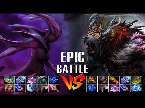 Epic Battle Late Game Spectre Full items vs Ursa Full Items - Godadico Dota