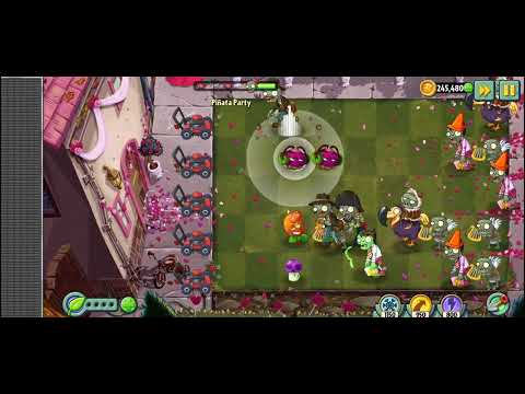 #pvz2 Piñata party with hot date ❤️, phat beat and puff- shroom . (valentine's week❤️💘💝)