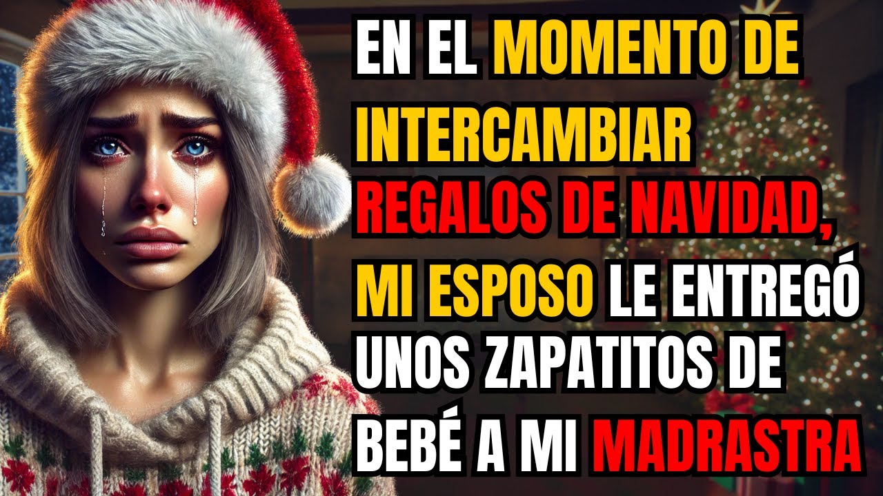 EN EL MOMENTO DE INTERCAMBIAR REGALOS DE NAVIDAD, MI ESPOSO LE ENTREGÓ UNOS ZAPATITOS DE BEBÉ...