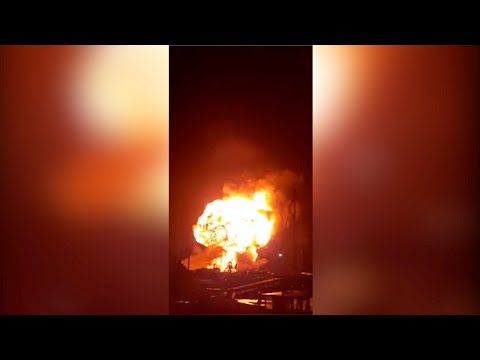 Fire breaks out after explosion at industrial unit in Kent, UK