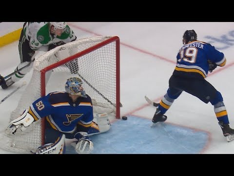 Jay Bouwmeester and Jaden Schwartz combine to deny Stars late in the 3rd