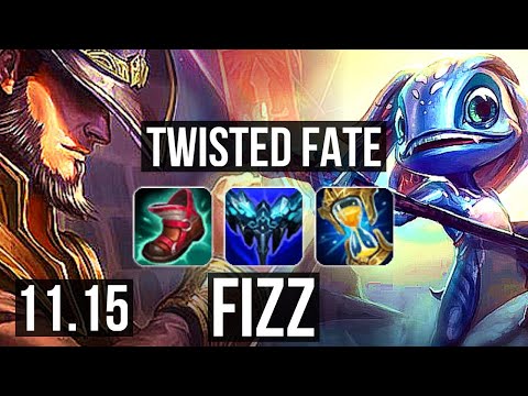 TWISTED FATE vs FIZZ (MID) | 8/0/4, 2.9M mastery, 700+ games, Legendary | KR Diamond | v11.15