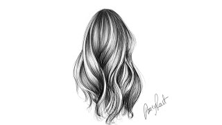 Pencil drawing Tutorial 033 hairs sketch