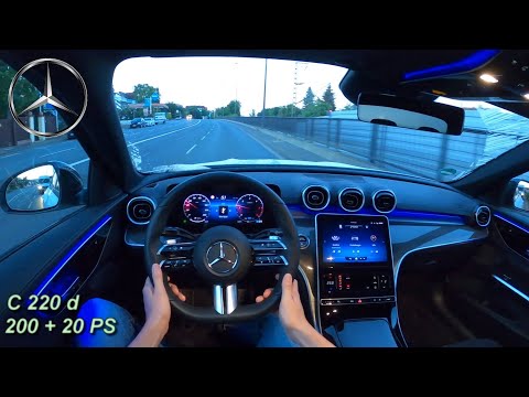 2022 MERCEDES BENZ C 220 d 200+20 PS NIGHT POV DRIVE WÜRZBURG TOP SPEED AUTOBAHN (60 FPS)