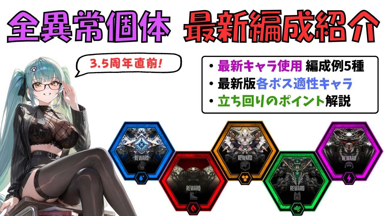 【NIKKE】3.5周年前 全異常個体最新編成紹介！編成例・各ボス適性キャラ・立ち回りのポイント解説【ニケ】