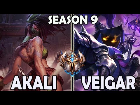 SKT T1 Faker AKALI vs VEIGAR - Ranked Challenger Korea