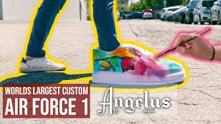 Painting The Worlds Largest Af1 | How to Paint Watercolor Designs with Angelus Paints