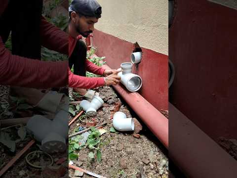 easy process PVC drain pipe fittings🧑‍🔧#shorts #plumber