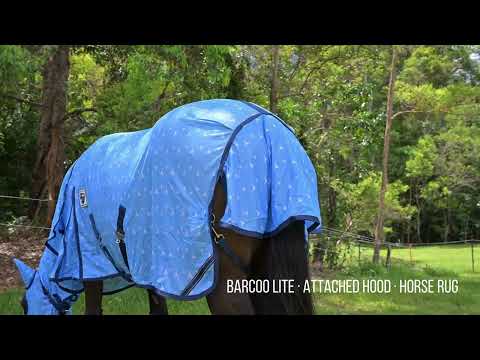 Delzani Barcoo-Lite Attached Hood horse rug video – lightweight mesh, airflow, UV and insect protection