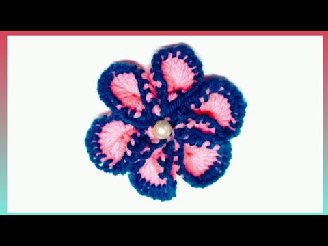 It's so Beautiful 🌸🌼 Super Easy Woolen Flower Making Idea with Fork - DIY Hand Embroidery Flowers