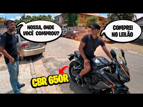ESSA É A MINHA NOVA MOTO ESPORTIVA. COMPREI UMA CBR 650R no LEILÃO