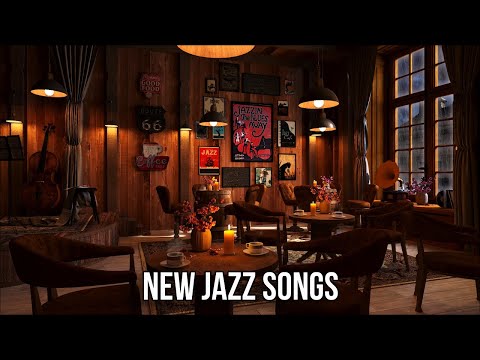 Cozy Coffee Shop Ambience with Relaxing Jazz Music and Rain Sounds, Rainy Night & Smooth Jazz Music