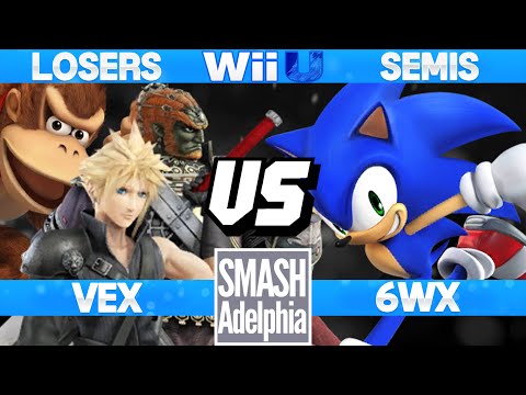 Smashadelphia 2 - 6WX (Sonic) vs Vex Kasrani (DK / Ganon / Cloud) - SSB4 Losers Semis - Smash Wii U