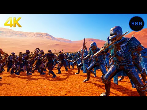 55,000 WEST KINGDOMS vs 100,000 ORCS - Epic Fantasy Battle Simulator EFBS
