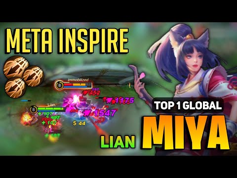 New Meta Inspire! Miya Goldlane Gameplay [ Top 1 Global Miya Best Build ] By Lian - MLBB