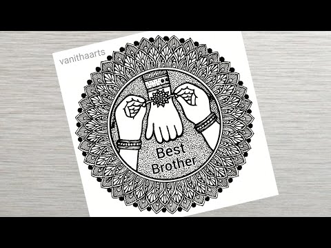 Happy Raksha Bandhan Mandala Art How to draw Mandala for Beginners Raksha Bandhan drawing