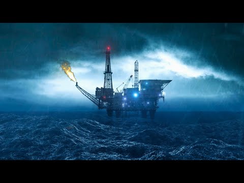 Oil Platform Ambience | Rain, Rig, Storm, Waves, Ocean | ASMR