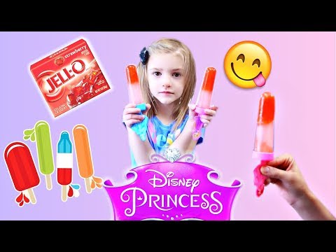 JELLO TIP POPSICLES! EASY DIY! Disney Princess popsicles for kids