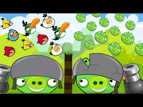 Angry Birds Collection Cannon 2 - SHOOTING OVERDRIVE ALL DIFFERENT BIRDS TO DEFEAT HUGE BOSS PIGS!