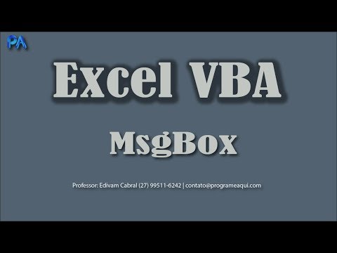 Dica de Excel VBA como usar o método MSGBOX
