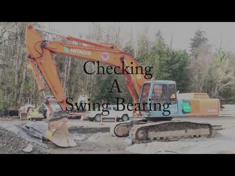 Part of a video titled Excavator Swing Bearing Check - YouTube