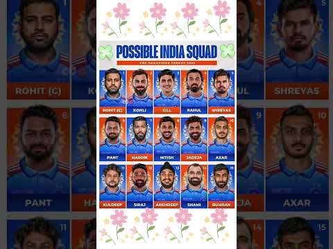 Possible India Squad for Champions trophy 2025 #championtrophy #championtrophy2025 #championsleague