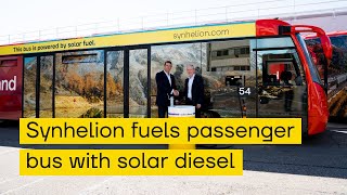 Synhelion fuels passenger bus with synthetic diesel at Zurich Airport