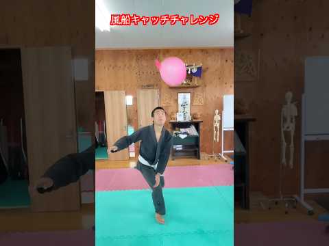 【武道・武術】風船キャッチチャレンジ！？飛び回る風船を捕まえることはできるのか！？#aikido  ＃karate #martial #武道 #空手＃筋トレ＃スリップバック＃空中ウォーク