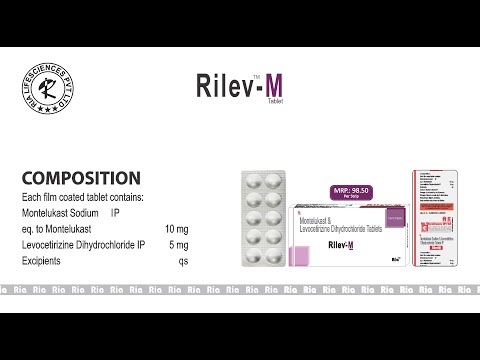 Rilev M Tablet Levocetirizine 5mg, Montelukast 10mg Tab, For Hospital, Packaging Size: 10*10 A/A