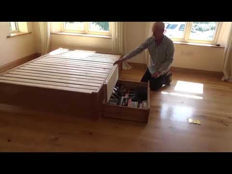 Under bed storage drawers with easy glide wheels.