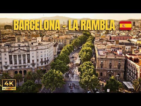 Barcelona Spain 🇪🇸 – La Rambla Walking Tour | City Center 4K