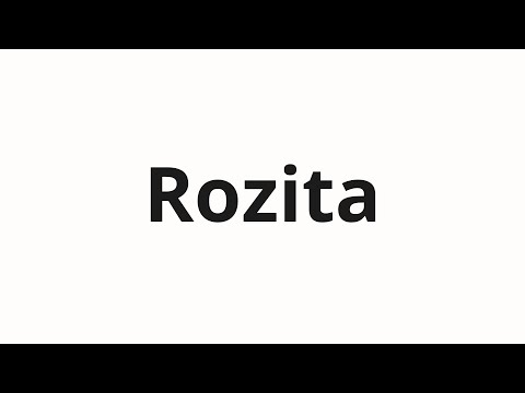 How to pronounce Rozita | Розита (Rosita in Russian)