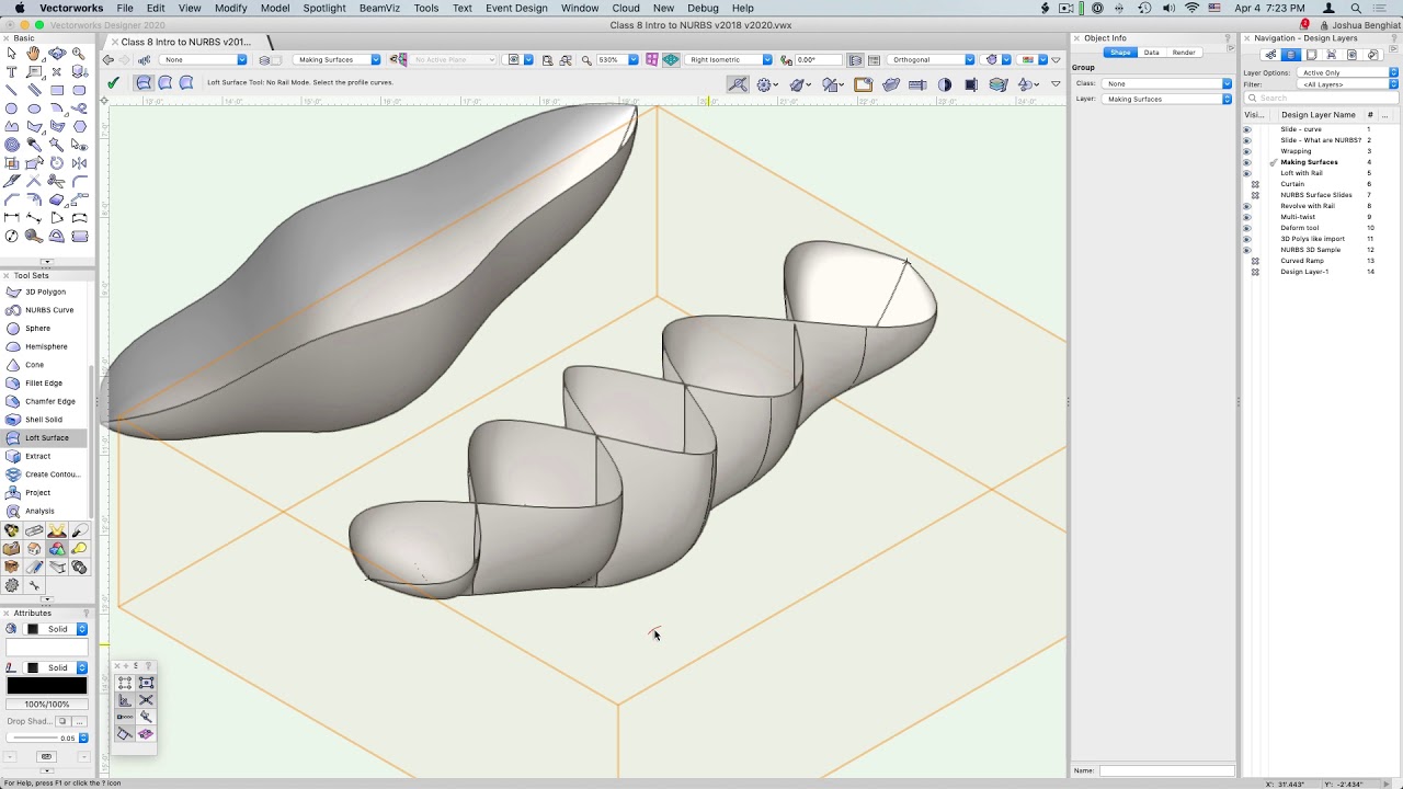 NURBS part 2: Creating surfaces from curves