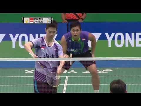 Yonex Sunrise Indonesian Masters 2016 | Badminton F M5-MD | Han/Zhou vs Arya/Suk