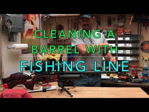 Fishing line barrel cleaning method