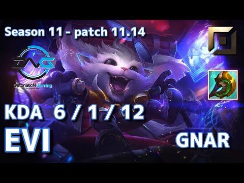 【韓国サーバー/GM】DFM Evi ナー(Gnar) VS カミール(Camille) TOP - Patch11.14 KR Ranked【LoL】
