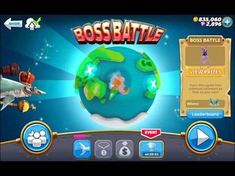 Hungry Shark World - Mako Shark VS Colossal Squid (BOSS BATTLE GAMEPLAY)