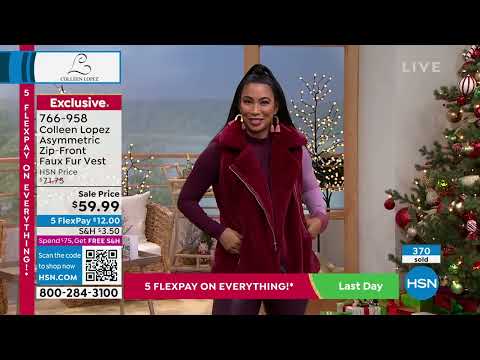 Colleen Lopez Asymmetric ZipFront Faux Fur Vest