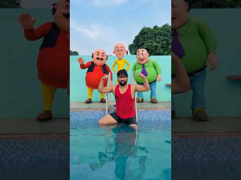 Swimming pool ke andar motu patlu ban gaya #comedy #funny #shortsfeed