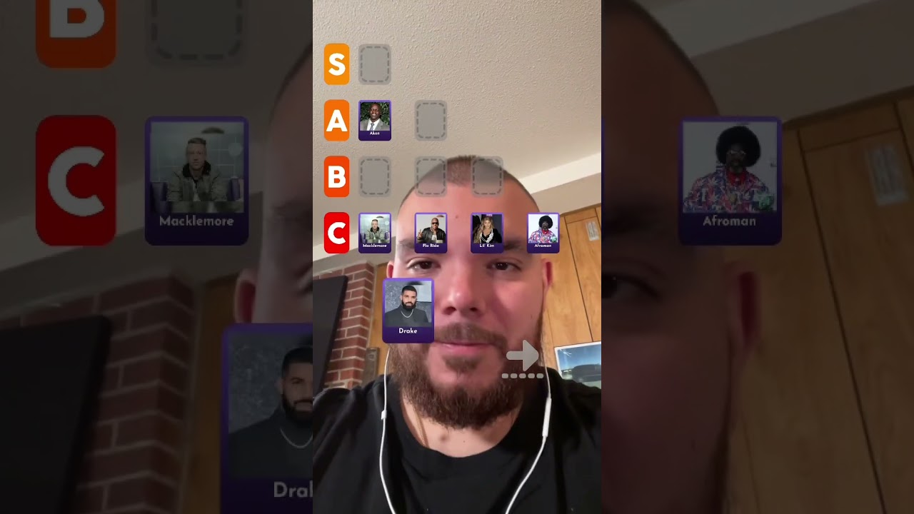 TIER LIST FOR RAPPERS 🎤 #Macklemore #TierList #Takes #Ranking #Akon #DrizzyDrake #MusicQuiz #NFR