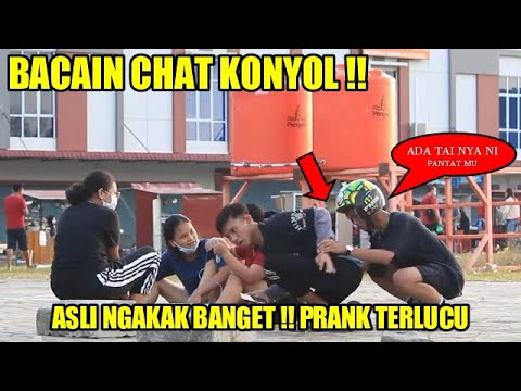 NGAKAK BANGET ! PRANK BACAIN CHAT KONYOL ! BANG DI PANT4T MU ADA T41 YA ? PRANK INDONESIA BATAM