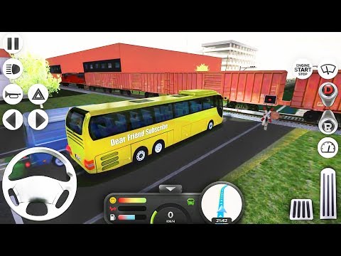 Coach Bus Simulator - Driving Yellow Bus Drive and Trains - Best Android GamePlay