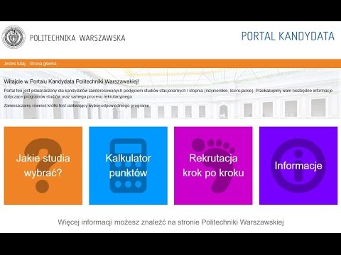 Portal Kandydata - narzędzie rekrutacyjne Politechniki Warszawskiej
