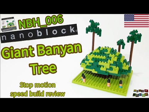 nanoblock NBH_006 | Giant Banyan Tree model 🇺🇸 | Stop motion speed build review