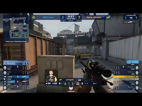S1MPLE INSANE 1V4 AWP CLUTCH AGAINST MAD LIONS | TRAIN | NA'VI VS MAD LIONS | IEM BEIJING 2020