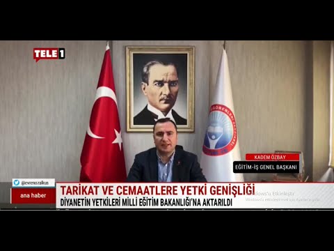 Genel Başkanımız Kadem Özbay, Cumhurbaşkanlığı kararnamesiyle, MEB Din Öğretimi Genel Müdürlüğü’ne “Diyanet İşleri Başkanlığı” görevi yüklenmesini, tarikat ve cemaatlerle işbirliğinin önünün açılmasını Tele 1’e değerlendirdi. | EĞİTİM İŞ