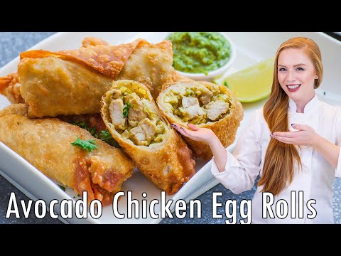 The BEST Avocado Chicken Egg Rolls - Cheesecake Factory-Style!! Great Appetizer Recipe!