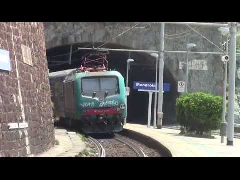 Manarola HD-Trenitalia e464 no.276+Vivalto Twindeck departs for Sarzana