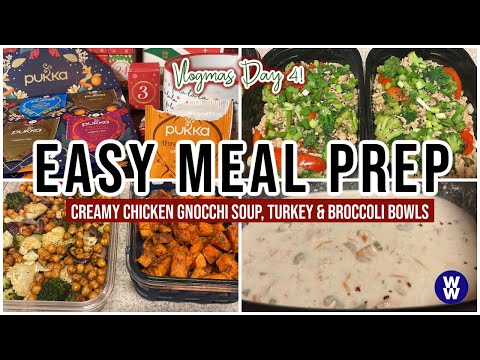 Meal Prep! Creamy Chicken Gnocchi Soup, Turkey & Broccoli Bowl, Ingredient Prep | 🎄VLOGMAS DAY 4🎁